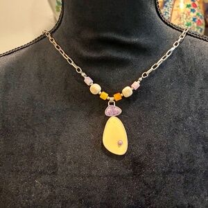Elegant Pastel Beaded Pendant Necklace
